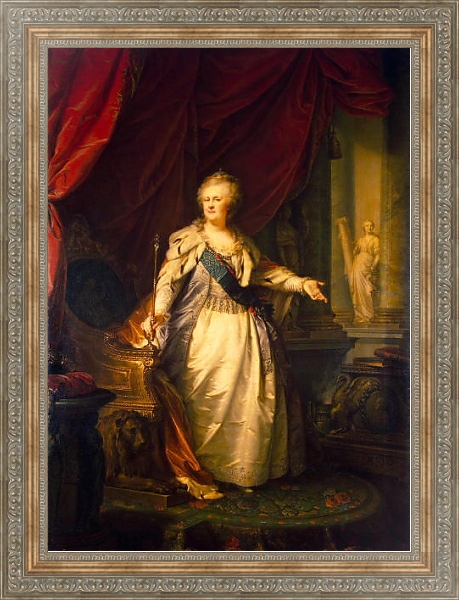 Постер Портрет Екатерины II 2 с типом исполнения На холсте в раме в багетной раме 484.M48.310
