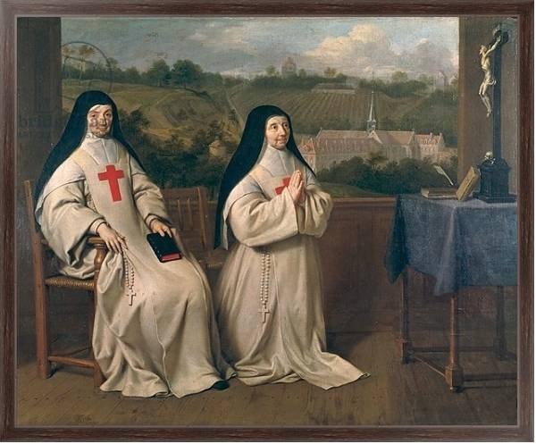 Постер Two Nuns с типом исполнения На холсте в раме в багетной раме 221-02