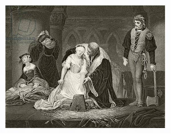 Постер The execution of Lady Jane Grey, 12 February 1554,  published London, c.1890 с типом исполнения На холсте в раме в багетной раме 221-03