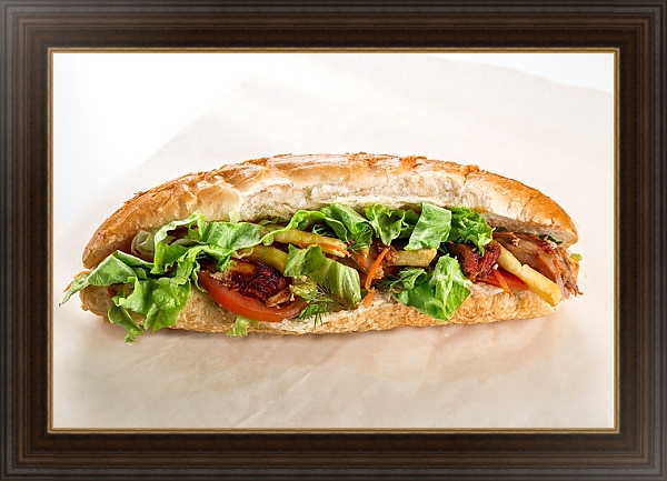 Постер Сэндвич с салатом с типом исполнения На холсте в раме в багетной раме 1.023.151