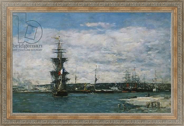 Постер The Port of Havre, c.1864-66 с типом исполнения На холсте в раме в багетной раме 484.M48.310