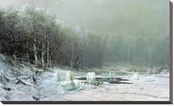 Постер Зима. Ледокол. 1878 с типом исполнения На холсте без рамы