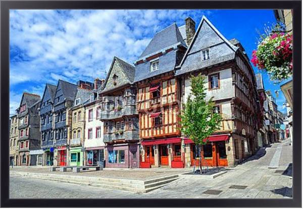 Постер Франция, Бретань. Historical city center of Lannion с типом исполнения На холсте в раме в багетной раме 221-01
