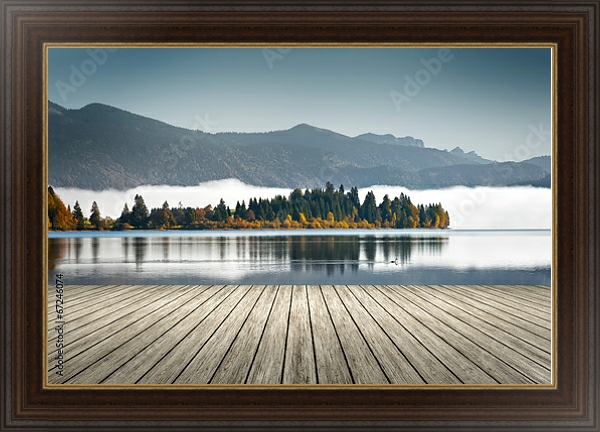 Постер Германия. Горное озеро в Баварии #6 с типом исполнения На холсте в раме в багетной раме 1.023.151