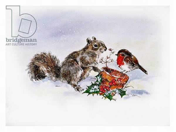 Постер The Squirrel and the Robin с типом исполнения На холсте в раме в багетной раме 221-03
