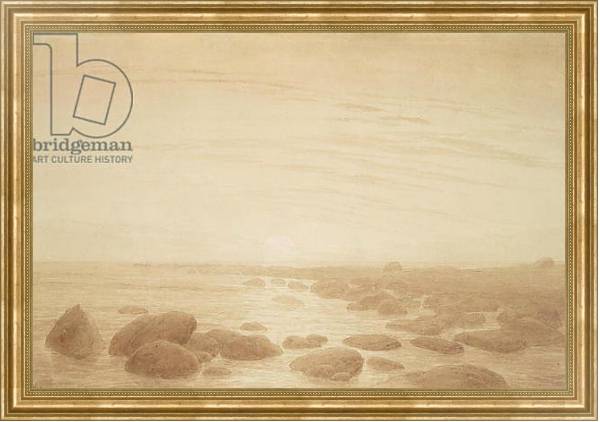 Постер Moonrise on the Sea с типом исполнения На холсте в раме в багетной раме NA033.1.051