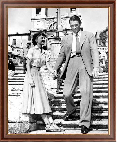 Постер Hepburn, Audrey (Roman Holiday) 3 с типом исполнения На холсте в раме в багетной раме 35-M719P-83