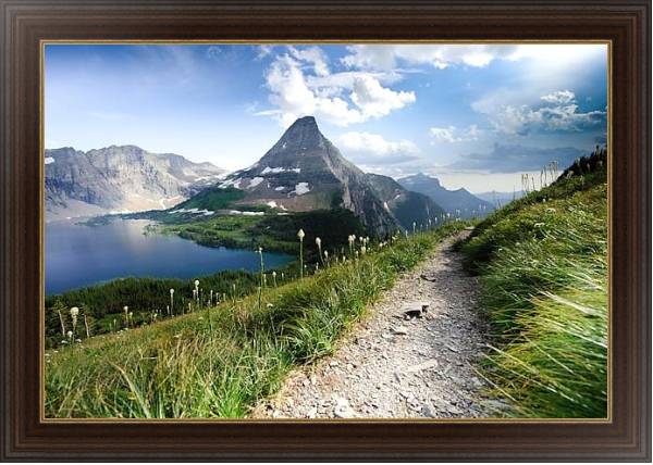 Постер США. Монтана. Национальный парк Глейшер 2 с типом исполнения На холсте в раме в багетной раме 1.023.151