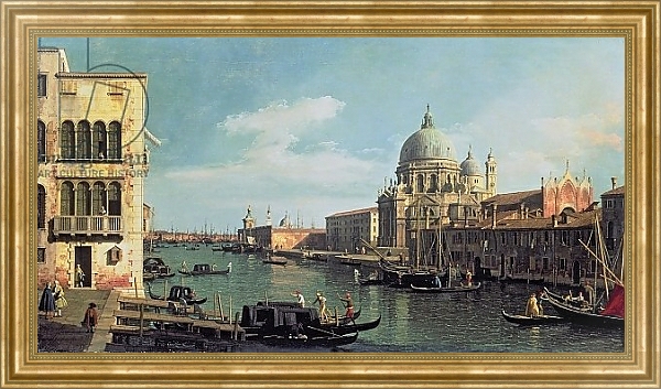 Постер View of the Grand Canal: Santa Maria della Salute, early 1730s с типом исполнения На холсте в раме в багетной раме NA033.1.051