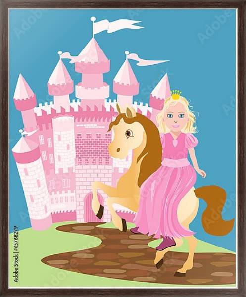 Постер Прекрасная принцесса с типом исполнения На холсте в раме в багетной раме 221-02
