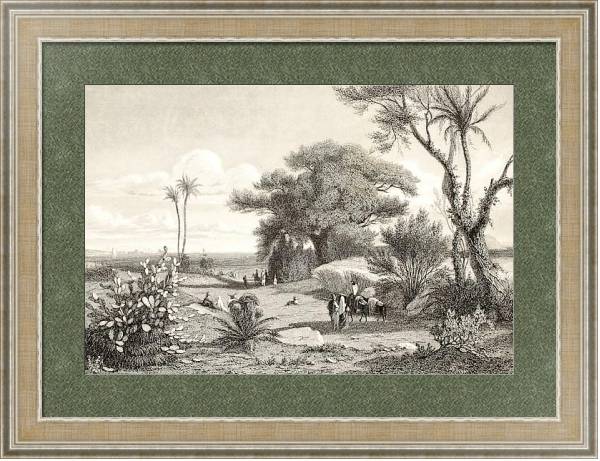 Постер Marsala surroundings, Italy. Original drawn by Henri De Chacaton, engraved by Paul Girardet. France, с типом исполнения Акварель в раме в багетной раме 485.M40.584