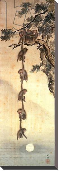 Постер Monkeys reaching for the Moon, Edo Period с типом исполнения На холсте без рамы