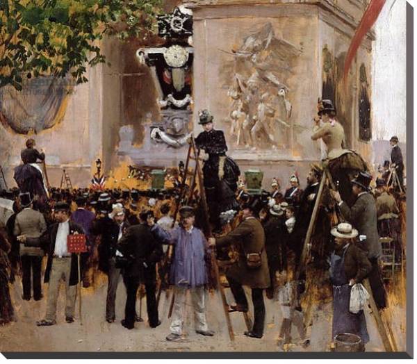 Постер The Funeral of Victor Hugo at the Arc de Triomphe, 1885 с типом исполнения На холсте без рамы