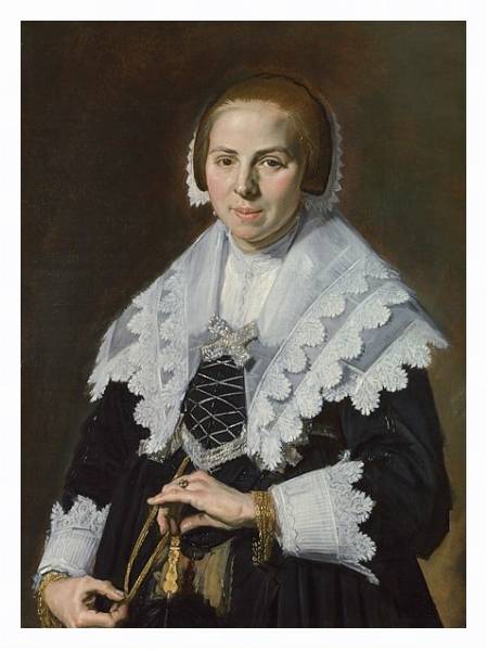 Постер Портрет женщины с веером с типом исполнения На холсте в раме в багетной раме 221-03
