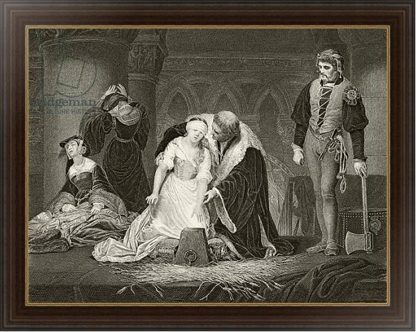 Постер The execution of Lady Jane Grey, 12 February 1554,  published London, c.1890 с типом исполнения На холсте в раме в багетной раме 1.023.151
