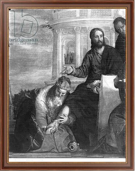 Постер The Meal at the House of Simon the Pharisee, detail of the central part, 1570 с типом исполнения На холсте в раме в багетной раме 35-M719P-83