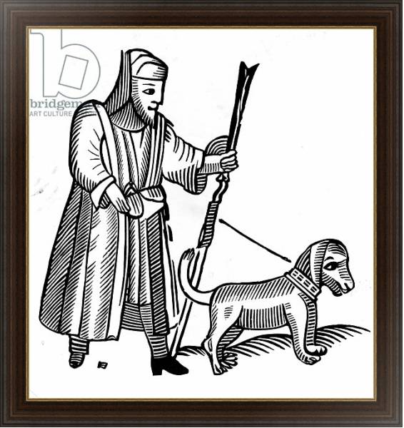 Постер Pilgrim with a dog с типом исполнения На холсте в раме в багетной раме 1.023.151