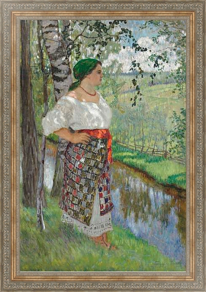 Постер Peasant Woman by a Brook, 1912 с типом исполнения На холсте в раме в багетной раме 484.M48.310