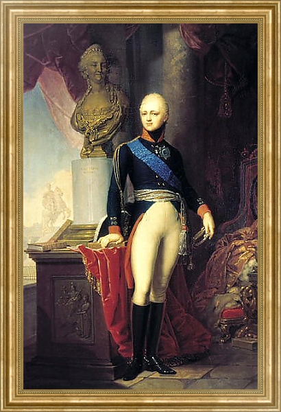 Постер Портрет Александра I 2 с типом исполнения На холсте в раме в багетной раме NA033.1.051