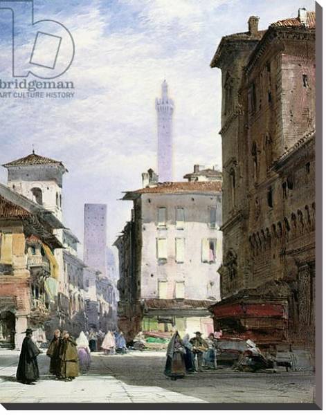 Постер Leaning Tower, Bologna с типом исполнения На холсте без рамы