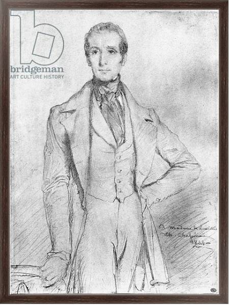 Постер Portrait of Alphonse de Lamartine, 1844 с типом исполнения На холсте в раме в багетной раме 221-02