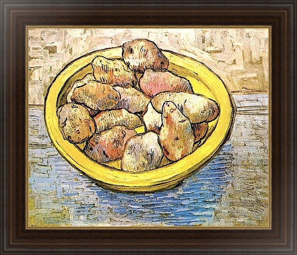 Постер Натюрморт: картофель на желтом блюде с типом исполнения На холсте в раме в багетной раме 1.023.151