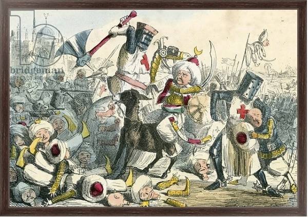 Постер Terrific combat between Richard Coeur de Lion and Saladin с типом исполнения На холсте в раме в багетной раме 221-02