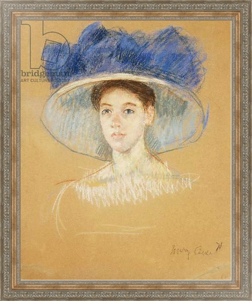 Постер Head of a Woman with a Large Hat, c.1909 с типом исполнения На холсте в раме в багетной раме 484.M48.310