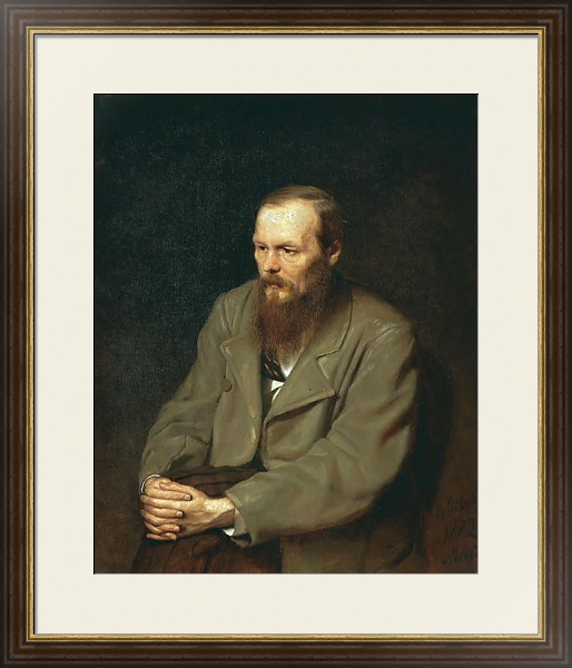 Постер Портрет писателя Федора Михайловича Достоевского. 1872 с типом исполнения Под стеклом в багетной раме 1.023.036