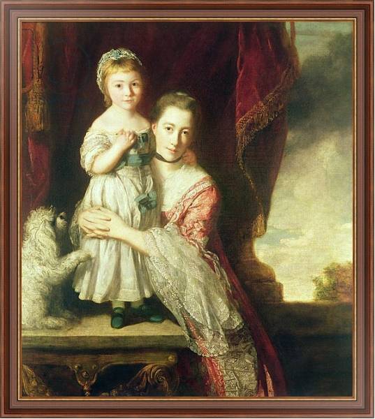 Постер Georgiana, Countess Spencer with Lady Georgiana Spencer, 1759-61 с типом исполнения На холсте в раме в багетной раме 35-M719P-83