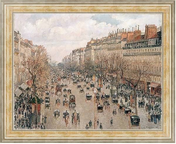 Постер Бульвар Монмартр в Париже с типом исполнения На холсте в раме в багетной раме NA053.0.115