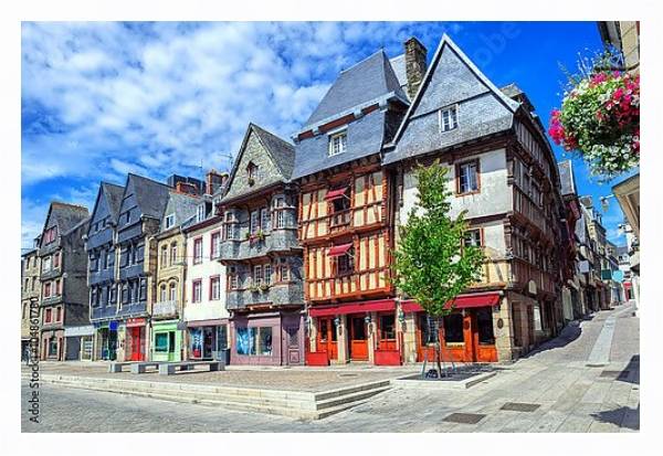 Постер Франция, Бретань. Historical city center of Lannion с типом исполнения На холсте в раме в багетной раме 221-03