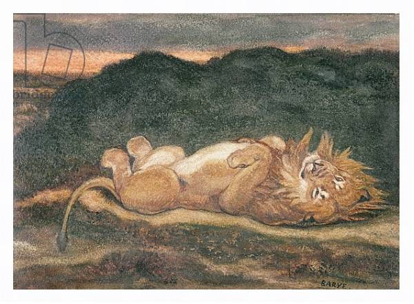 Постер Lion Resting on his Back с типом исполнения На холсте в раме в багетной раме 221-03