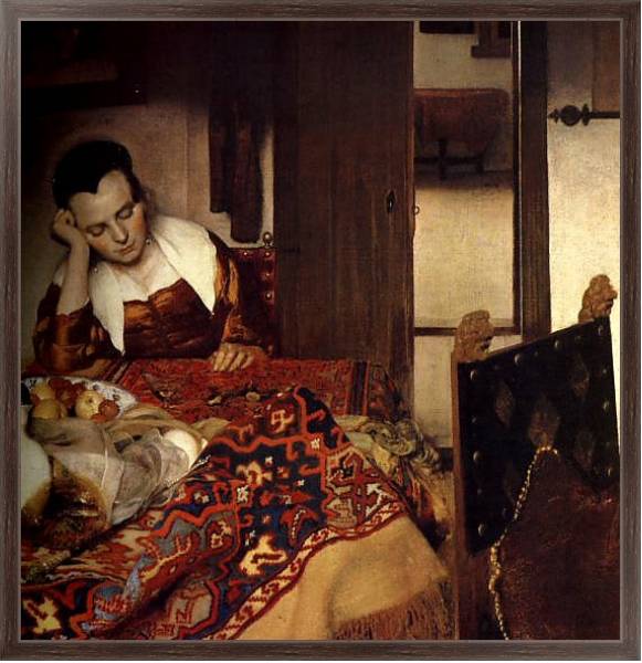 Постер Спящая молодая женщина с типом исполнения На холсте в раме в багетной раме 221-02