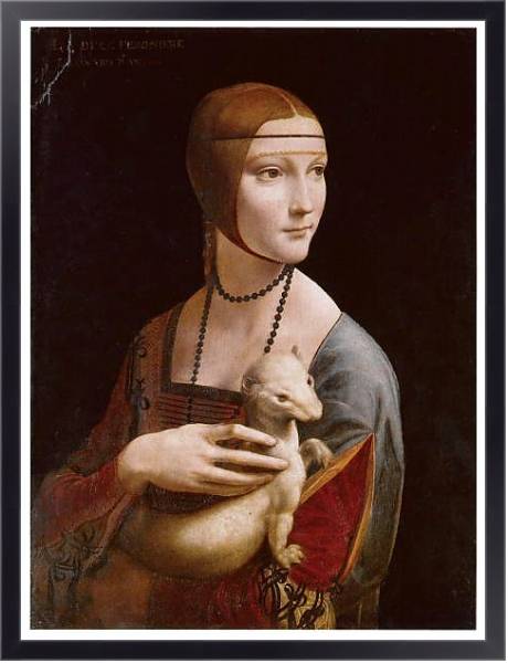 Постер Дама с горностаем с типом исполнения На холсте в раме в багетной раме 221-01