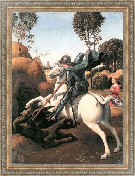 Постер Битва св. Георгия с драконом с типом исполнения На холсте в раме в багетной раме 484.M48.310