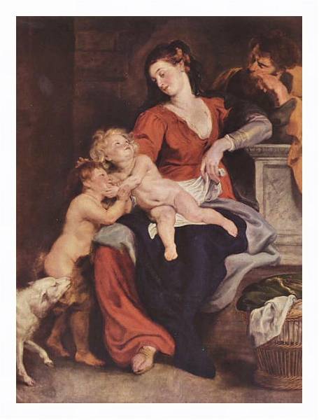 Постер Святое семейство с корзиной с типом исполнения На холсте в раме в багетной раме 221-03