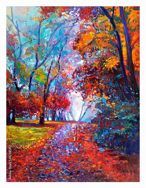 Постер Осенний пейзаж 3 с типом исполнения На холсте в раме в багетной раме 221-03