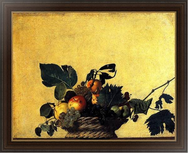 Постер Корзина с фруктами с типом исполнения На холсте в раме в багетной раме 1.023.151