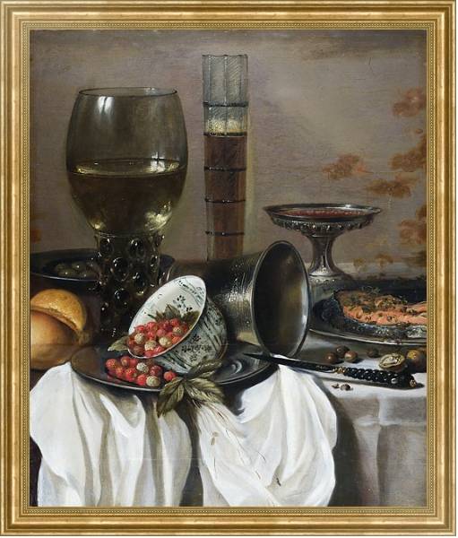 Постер Натюрморт с посудой для питья с типом исполнения На холсте в раме в багетной раме NA033.1.051