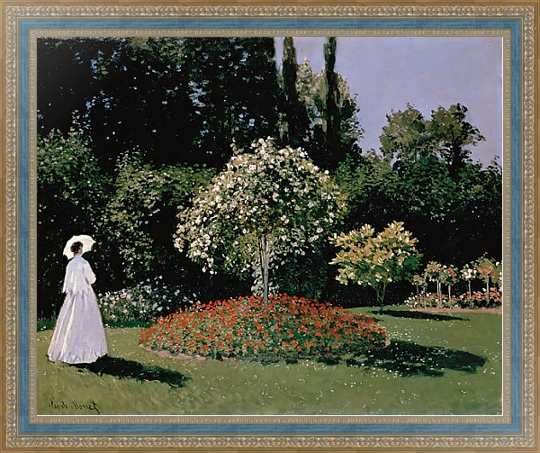 Постер Дама в саду Сент-Адресс с типом исполнения На холсте в раме в багетной раме 484.M48.685
