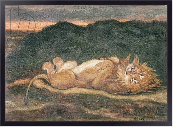Постер Lion Resting on his Back с типом исполнения На холсте в раме в багетной раме 221-01