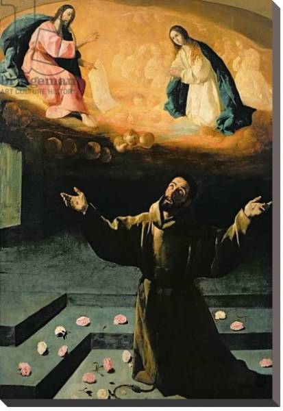 Постер St. Francis of Assisi, or The Miracle of the Roses, 1630 с типом исполнения На холсте без рамы