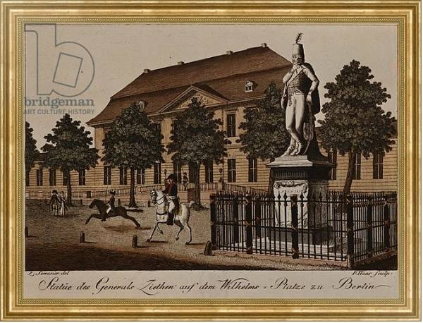 Постер Statue of General von Ziethen in Wilhelm Platz, Berlin с типом исполнения На холсте в раме в багетной раме NA033.1.051