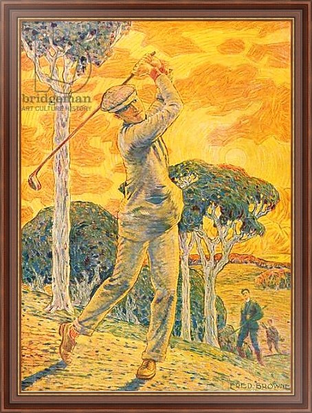 Постер Golf, cover illustration for 'Vie au Grand Air', 15th September 1919 с типом исполнения На холсте в раме в багетной раме 35-M719P-83