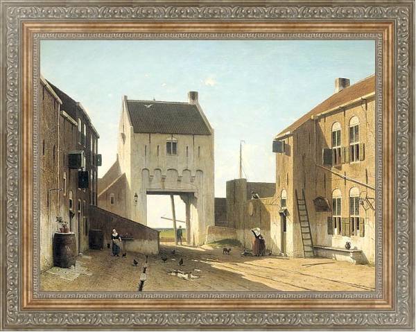 Постер Een stadspoort te Leerdam с типом исполнения На холсте в раме в багетной раме 484.M48.310