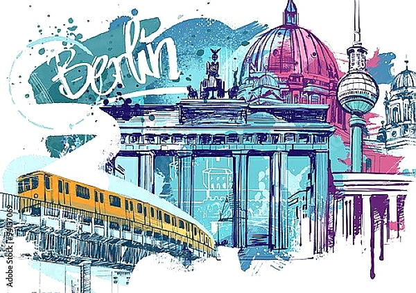 Постер Путешествие в Берлин с типом исполнения На холсте без рамы