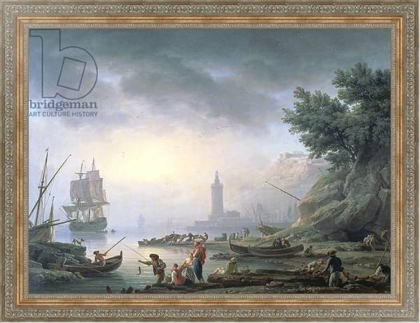 Постер Seaport at Dawn, 1751 с типом исполнения На холсте в раме в багетной раме 484.M48.310