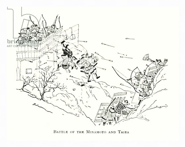 Постер Battle of the Minamoto and Taira с типом исполнения На холсте в раме в багетной раме 221-03