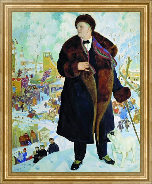 Постер Портрет Шаляпина с типом исполнения На холсте в раме в багетной раме NA033.1.051
